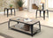 Oldlake 3Pc Pack Coffee/End Table Set, Antique Light Oak & Black